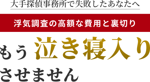 大手探偵事務所で失敗したあなたへ 浮気調査の高額な費用と裏切り 